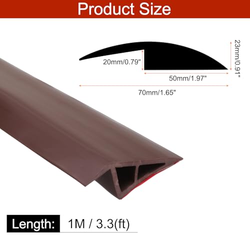 QUARKZMAN Bodenübergangsleiste Selbstklebend, 1m/3,3ft Laminat Türübergangsleisten Teppichkantenleiste für Teppichtüren zur Überbrückung von Bodenlücken Passend für 20mm Höhe, Kaffee