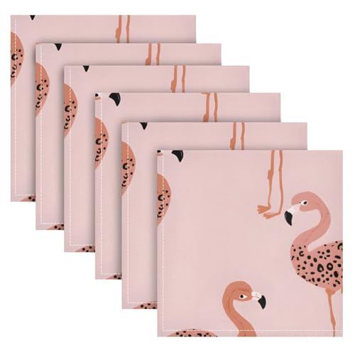 Servilletas de tela set de 6 con diseño Leopardo Flamencos 20x20 in miniatura 2