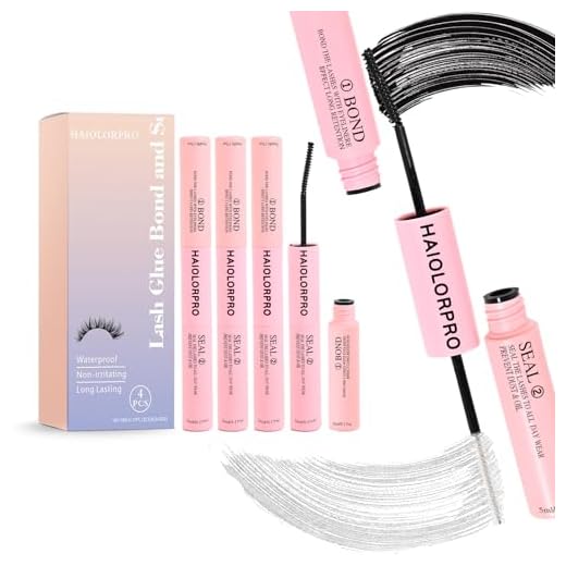 HAIOLORPRO 4 Stücks Wimpernkleber Bond and Seal Lash Glue, Wimpern Kleber Bond und Seal für Einzelne Cluster Extensions, Langanhaltender Wasserfester, Starker Halt, (5ml+5ml)/Stück