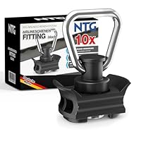 NTG Airlineschiene Fitting aus Kunststoff (10 Stück) | Airline Fitting mit 1000kg Bruchlast in Schwarz | Einfachendbeschlag für Zurrschienen | Flugösen zur Ladungssicherung in Anhänger & PKW