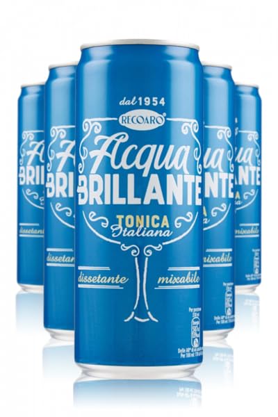 Acqua Brillante in Lattina RECOARO, 33 cl, Confezione da 24 Pezzi