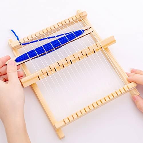 Wooden Weaving Loom Kit, Kids DIY Hand-Knitted Machine with Accessories Yarns, Kids Knitting Starter Sets Craft Toy for Kids Adults Beginners Children