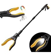 マジックハンド Housolution つかみ棒 お助けハンド ロングハンド LEDライト付き 折りたたみ式 80CM アルミ合金＆ABS 先端向き変更可能 マグネット付き Yellow