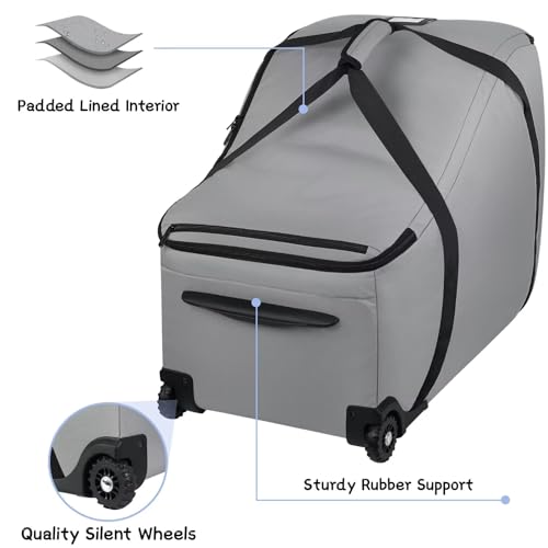 Image of SCTEL Car Seat Bags for Air Travel Fit Chicco Keyfit 35 and Anti-rebound Bar Base, Fit Doona Car Seat Stroller and Base, Nuna Pipa Travel Bag, Infant Car Seat Bag, Doona Travel Bag