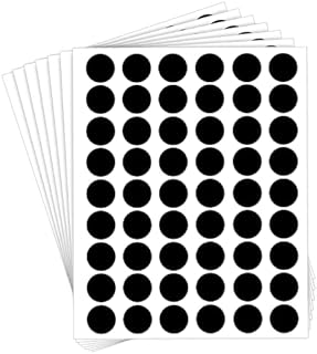 SAVITA 6 Sheets / 324pcs Screw Hole Cover Stickers, Self-Adhesive Screw Hole Stickers Dustproof Cabinet Sticker Cover Caps for Wardrobe Kitchen Cabinet Bookcase Wood Furniture (Black)