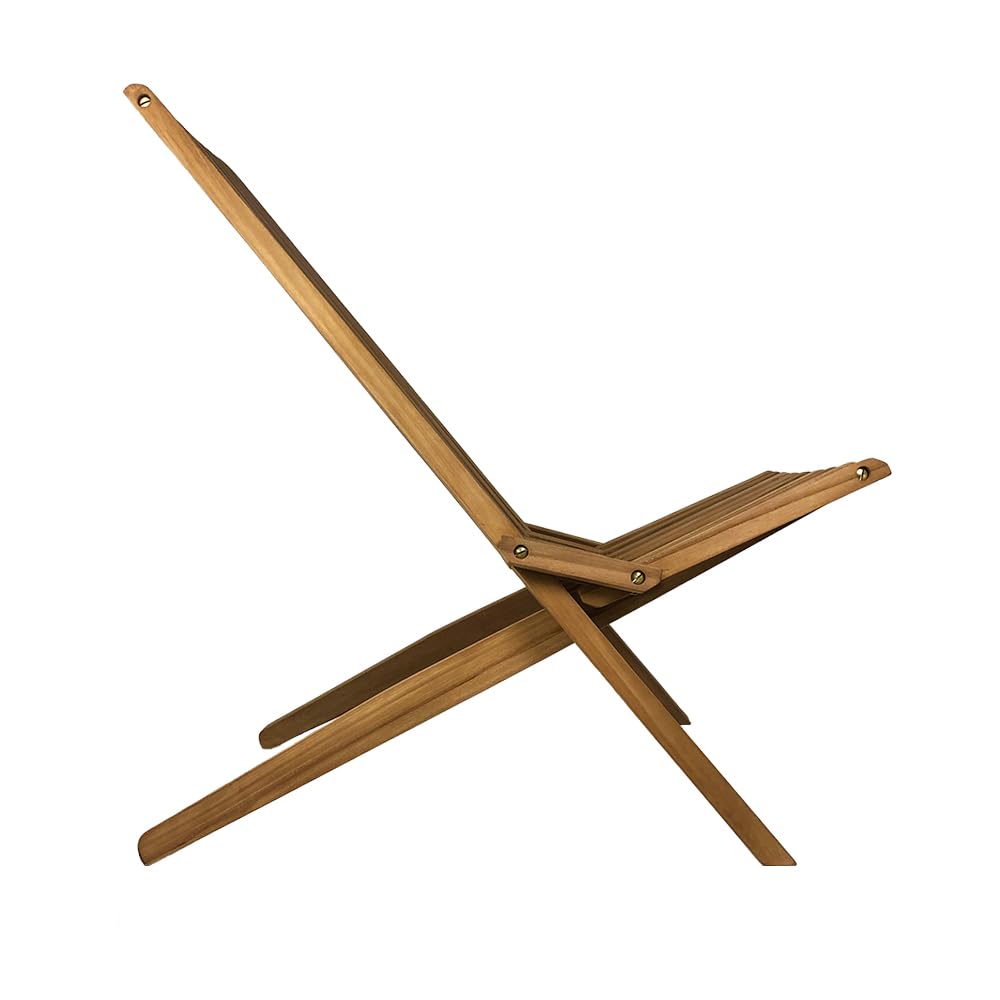 Set di 2 Sedie Pieghevoli Nicla in Legno Teak | Elegante Design a Doghe, Resistenti per Giardino, Terrazza e Balcone | Certificato FSC