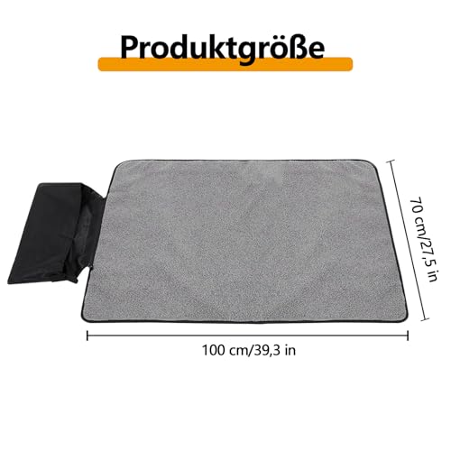 Faltbare Outdoor Hundematte, 100 x 70 cm Faltbare Haustierdecke, Hundedecke, wasserdichte Haustier Decke, Hund Katze Mat, rutschfest Hundepolster,Für Katzen,Hunde,Welpen, Schwarz