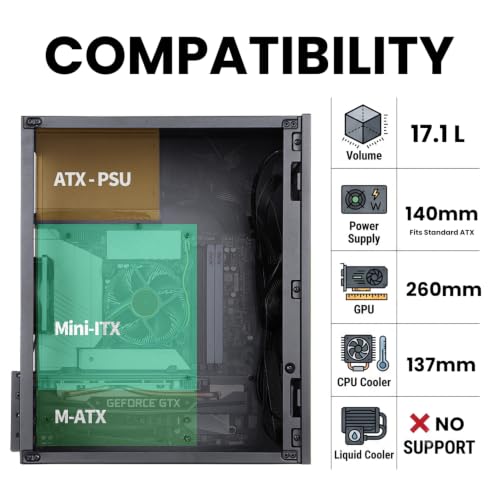 Image of Zalman CUBIX Compact Mini Tower mATX Micro-ATX PC Case, Black | Heavy-Duty 0.8T Steel, DTX ITX SFF SFX HTPC Small Form Factor Chassis, USB 3.0, 1x 80mm Fan, ATX PSU Support