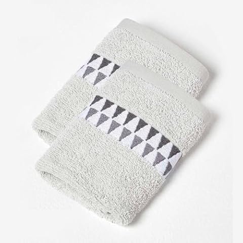 HOMESCAPES Pack of 2 Grey Face Cloths Cover