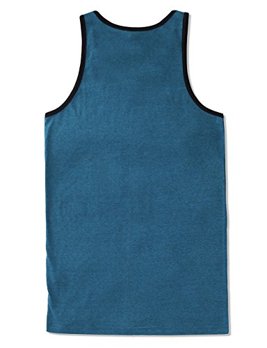 Men's Basic Athletic Jersey Tank Top Contrast Binding XL Turquoise TT13152