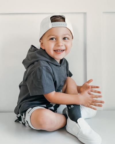 Toddler Baby Boy Summer Hooded Outfit Contrast Color Short Sleeve T Shirt Top Elastic Shorts Summer Clothes Set2