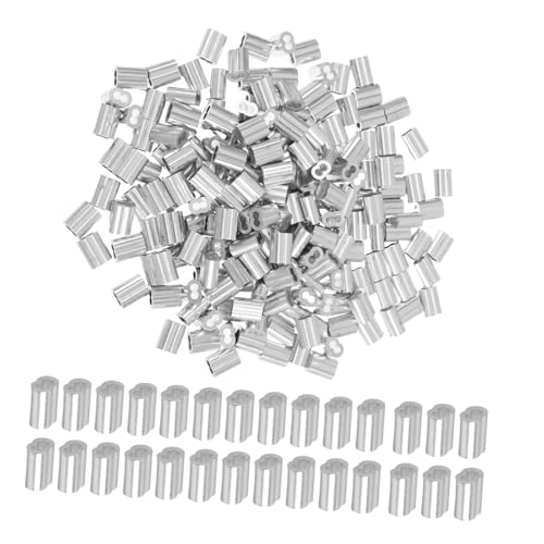 ULTECHNOVO 200piezas Manguitos De Engarce De Aluminio Para Cables De Acero Clips Para Engarzar Cables Manguito De Engarce De Doble Casquillo De Accesorio Clip Para Conexiones Proyectos
