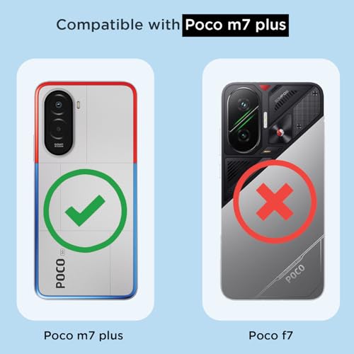 Image of Amazon Basics Back Cover for Poco M7 Plus 5G Mag-Safe Shockproof PC + TPU Protective Case Magnetic Support Bumper Case (Transparent Mag-Safe)