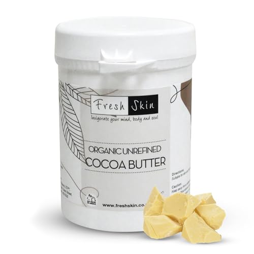 Freshskin Beauty LTD | 250g Organic Cocoa Butter - Unrefined Pure Raw & Natural - Natural Scent Moisturiser for Body & Face