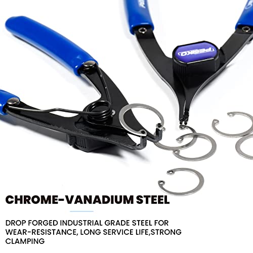 PESIKO Conjunto de alicates de anel de pressão interno/externo, conjunto de alicates conversíveis co