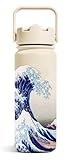 paille japonaise nobilis prix 🌊 Design Katsushika Hokusai “La Grande Vague de Kanagawa” – Gourde japonaise unique Inspirée de l’estampe de Katsushika Hokusai, cette gourde isotherme 500ml au style japonais esthétique convient au bureau, au sport, aux études et aux voyages.