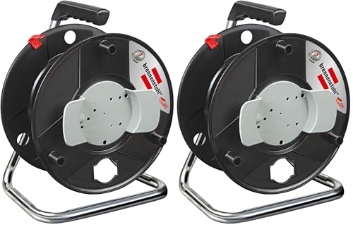 Brennenstuhl Garant Storage Reel Empty (Made of Special Plastic, Made in Germany) Black (Pack of 2)