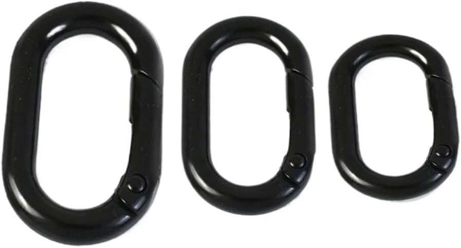 5Pcs Oval Spring O Ring Carabiner Clips-Openable Metal Buckle Bag Strap Snap Rings Hook Connect Keyring Pendant Clip Set(Black,25mm)