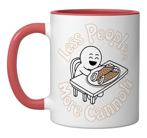 Cannoli: Less People, More Cannoli Ceramic Mug, Red/White