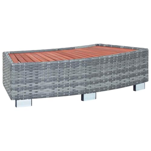 vidaXL Durable Spa Step in Gray - Poly Rattan and
