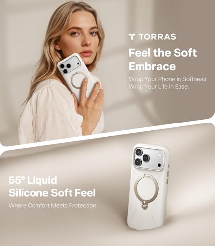 Image of TORRAS Liquid Silicone for Phone 17 Pro Max Case Protection Cover 6.9 inch W Beige
