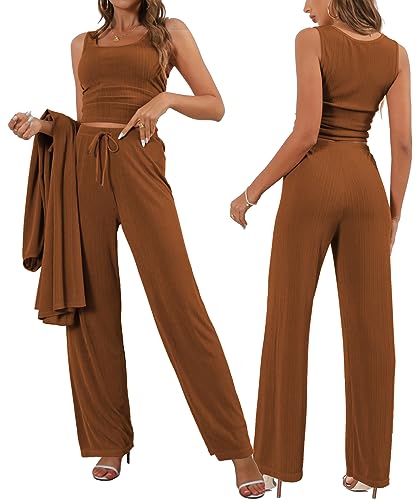 Image of 3 Piece Lounge Sets for Women Airport Travel Outfit