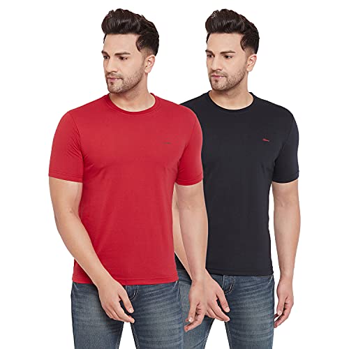 Image of Orewa by OKANE Men's Solid Round Neck Cotton T-Shirt (Pack of 2)