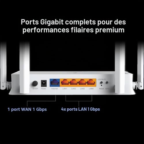 TP Link Archer BE220W V1 Routeur sans fil commutateur 4 ports 1GbE Wi Fi 7 Bi bande - vue 10