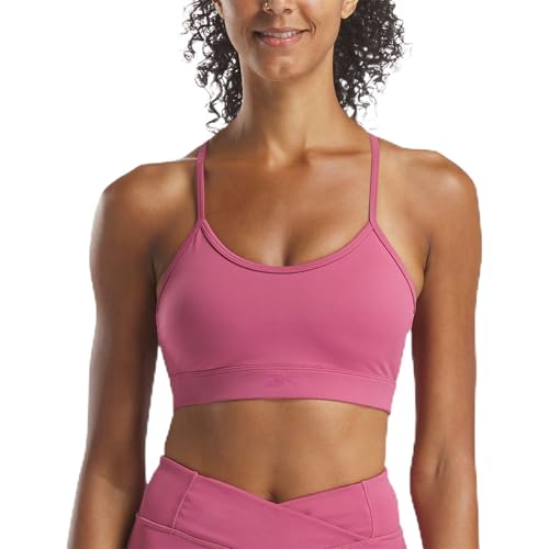 Reebok Women's Eliza Yoga Strappy Bra, Studio Pink, Large