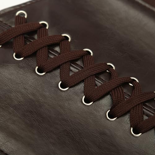 LIMHOO Espartilho de couro feminino elástico para fantasia cinto com cadarço amarrado Waspie esparti