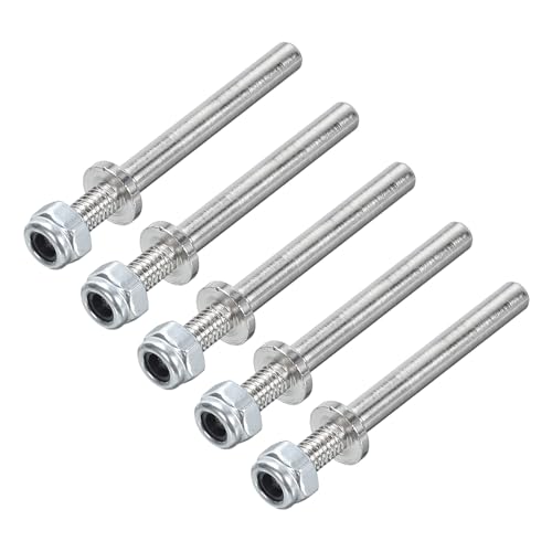 MECCANIXITY Pack of 5 Landing Gear Steel Axle 5/32 Inch Dia 1.7 Inch Length M4 Wheel Drive Shaft with Nuts for RC Airplane