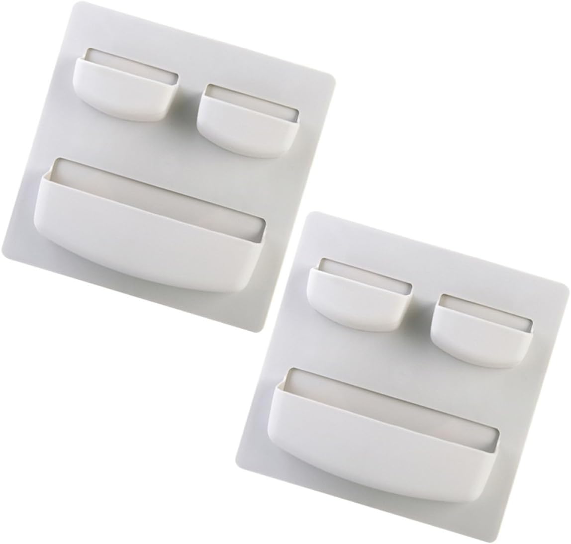 Vaguelly 2pcs Adhesive Wall Mounted Storage Rack Organizer for Home Office