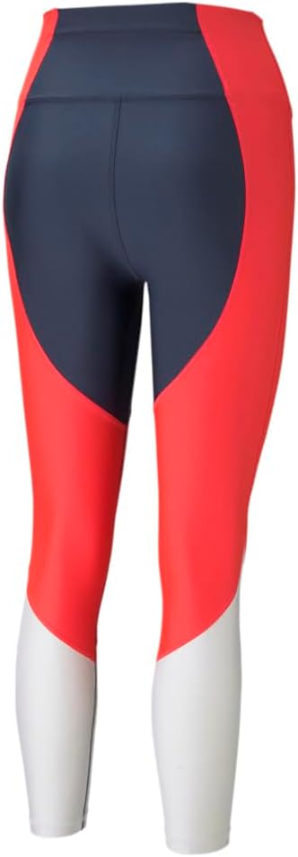 PUMA Womens Train Eversculpt Logo High Waist 78 Leggings Plus Athletic Casual - Black, Red