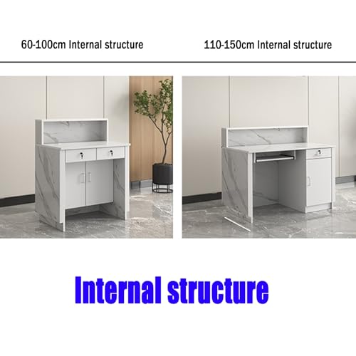Bureau de réception gain de place avec coins verrouillables, comptoir de réception de bureau moderne, table de vente au détail et design fonctionnel pour les espaces d'affaires