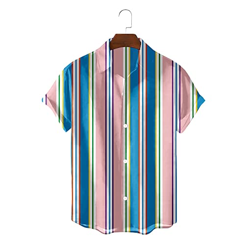 Chemise Hawaïenne vintage haut de gamme en imprimé dégradé rose