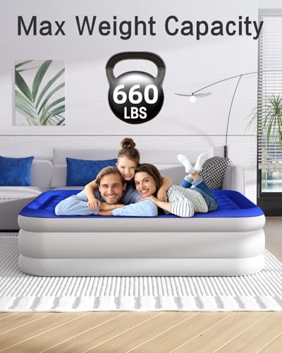 Xsleep Queen Air Mattress with Built in Pump 18"Raised Inflatable Mattress Queen Airbed Blow Up Mattress Luxurious Comfort for Home and Guests 80"*60"*18"Air Bed 3 Mins Fast Inflate/Deflate 660lbs Max - image 6