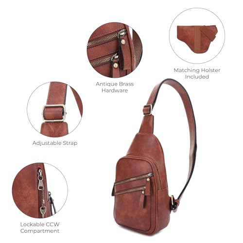 JESSIE & JAMES Jeannie Unisex Multi-Pocket Concealed Carry Sling Bag Crossbody Backpack Purse4