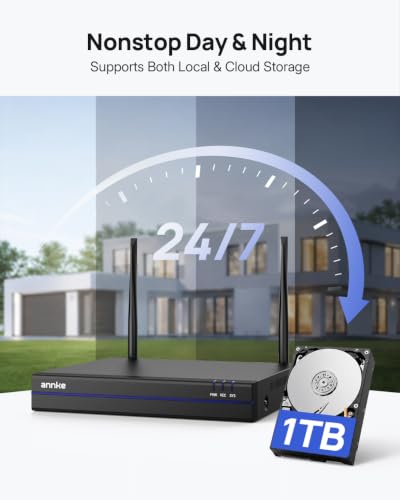 Image of ANNKE 5MP PT Security Camera Wireless Outdoor,10CH 4K NVR 4-Cam Kit,1TB HDD