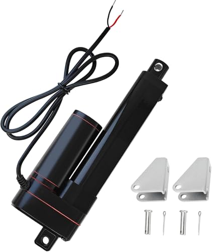 Jvnvlki 100mm Hochgeschwindigkeits-Linearantrieb 12V 400N, IP65 Wasserdicht, 34mm/s Hubgeschwindigkeit, mit Montagehalterungen für industrielle Automatisierung