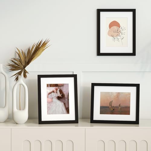 BSRHOME 8x10 Picture Frame Set of 9, Display Pictures 5x7 with Mat or 8x10 without Mat, Multi Collage Gallery Square Photo Frames for Wall or Tabletop, Black by BSRHOME - Used condition - Image 4