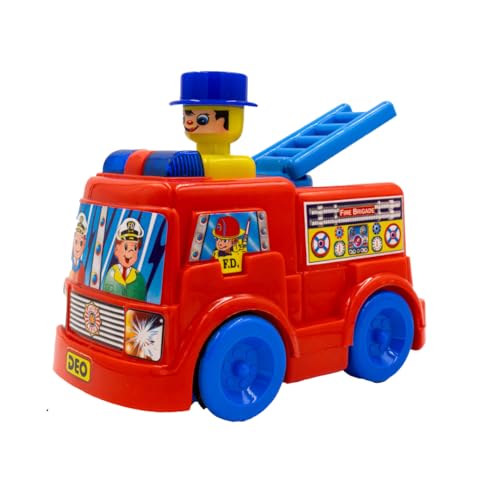 Image of ToyBharat Push N Go Fire Brigade - Realistic Multicolour Toy for Kids 1-6 Years, Safe, Durable & Fun