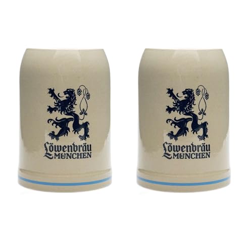 Zum Franziskaner 2 jarras de cerveza LÖWENBRÄU de 0,5 litros, el original, tradicional, Oktoberfest, Alemania, Oktoberfest