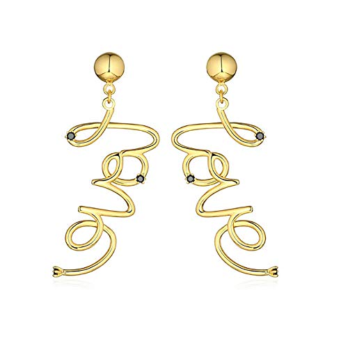 Preisvergleich Produktbild Daliuing Ohrring Damen Mädchen Earings Ohrringe Love Ohrringe Ohrstecker Schmuck DamenGolden