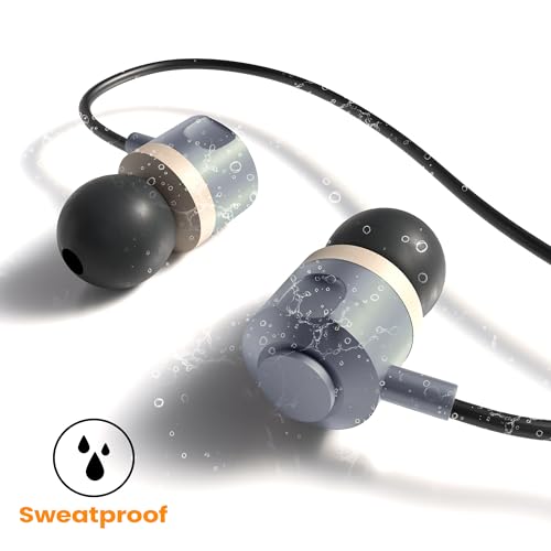 Image of Kratos Tune V7 C Type Earphones Wired, Deep Bass Drivers Earphone, Inline Control Type c Headphones with Mic, Comfort Fit Type c Earphone with Volume Control,Metallic C pin Earphones (Grey)