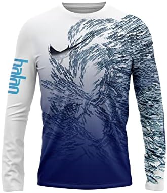 Made in USA Fishing Shirts for Men Long Sleeve Lightweight Dri Fit UPF 40+ Sun Protection Quick Dry Running Hiking Tshirts