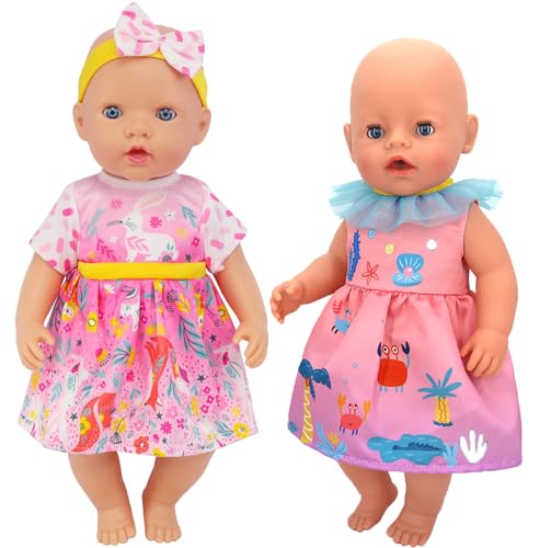 Neuytiky Ropa Nenuco 2 Piezas Conjunto de Ropa para Muñecas Bebé 36 cm, Vestidos para Nenuco, Juego de Disfraz para Niñas 3+ Años (Muñeca no Incluida) (FLS)