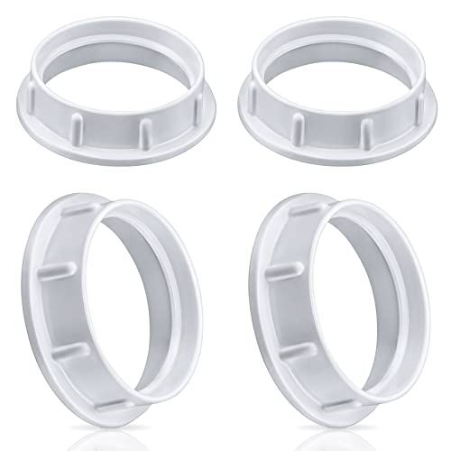 Image of DiCUNO E26 Lamp Shade Rings, White Light Socket Shade Ring, Aluminum Lamp Retainer Replacement for Glass Light Fixture Porcelain Socket, Threaded Diameter 1-1 /2 Inch (39mm), 4-Pack
