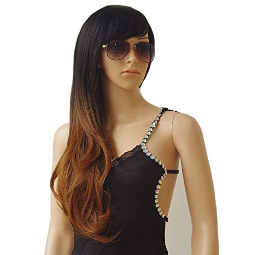 Image of highlight long curly wig with bangs
