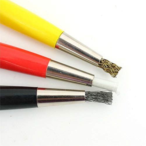 SWISSO Set x 3 brass steel fiberglass Scratch brush pen pencil removes rust scratches-image-16