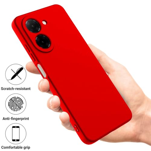Image of Back Cover for Poco C71 4G / Mi Redmi A5 4G | Full Camera Protection | Premium Liquid Silicon Case | Flexible Bumper Case for Poco C71 4G / Mi Redmi A5 4G (Red)
